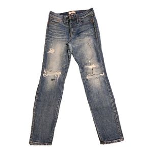 Madewell High Rise Skinny Denim Jeans Distressed Skinny 30